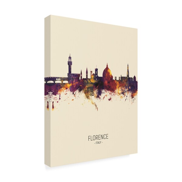 Michael Tompsett 'Florence Italy Skyline Portrait III' Canvas Art,18x24